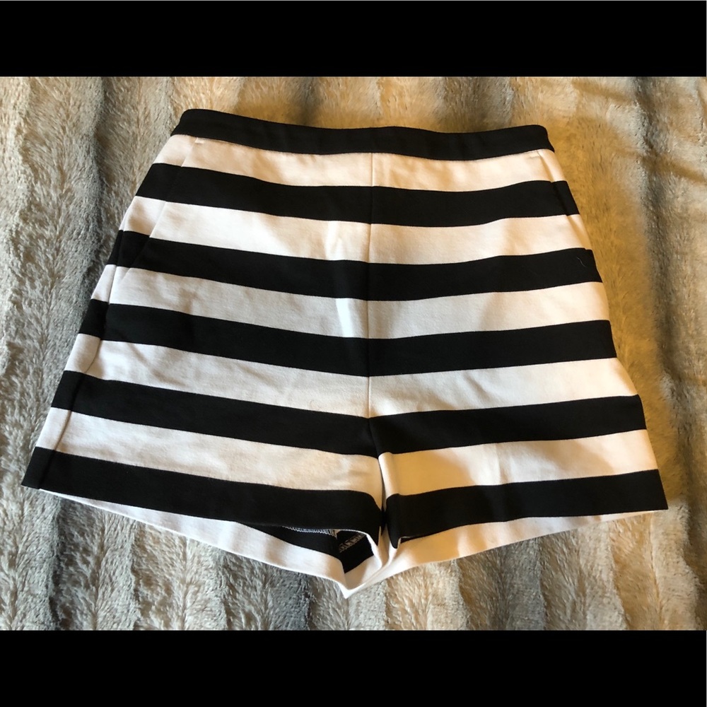 Black and White Striped Shorts